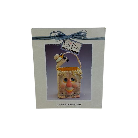 Vintage House of Lloyd Scarecrow Treat Bag Ceramic Fall Halloween Farm Decor - Picture 11 of 16